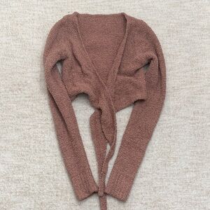 skims soft lounge tie front crop top